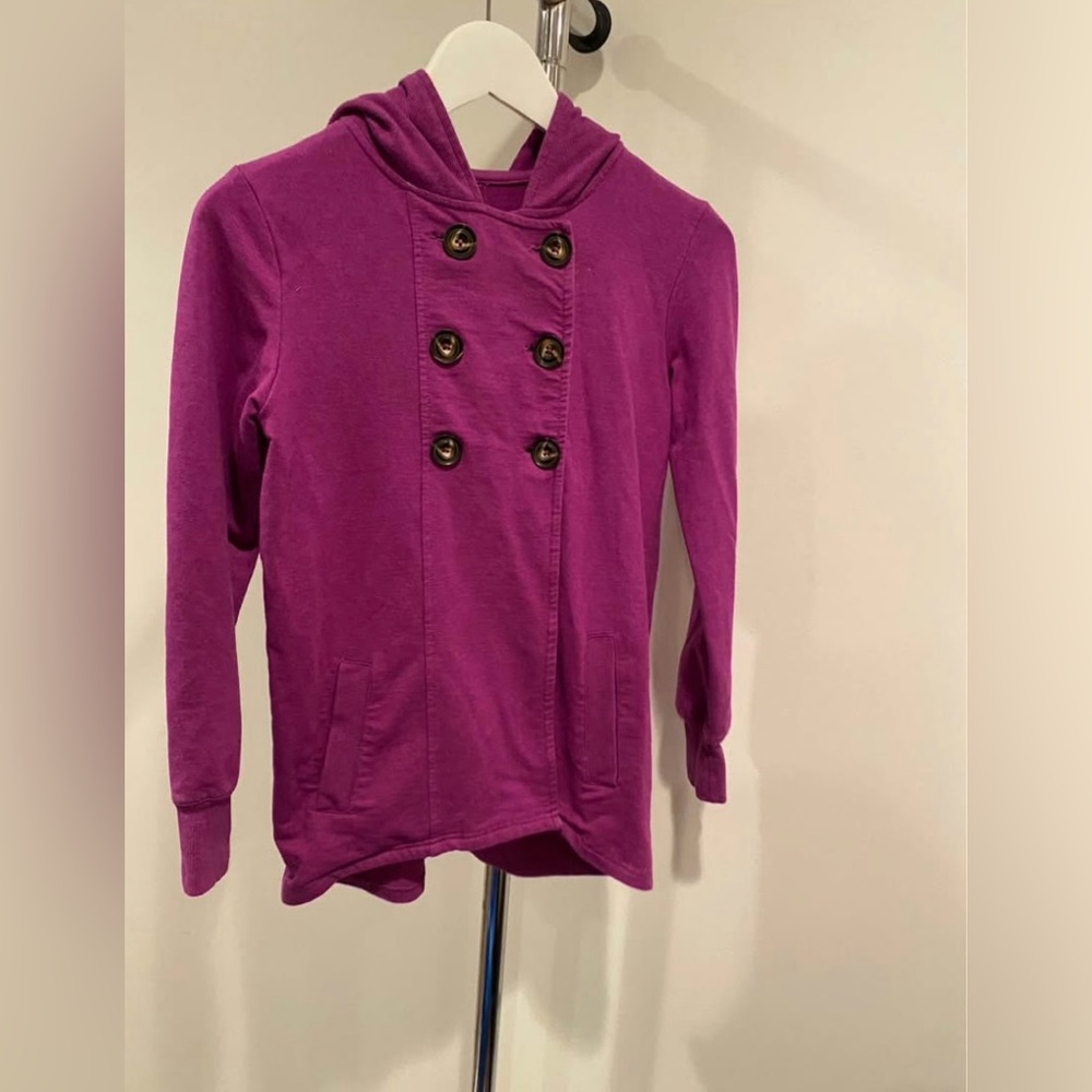 Twee Purple Double-Breasted Hoodie